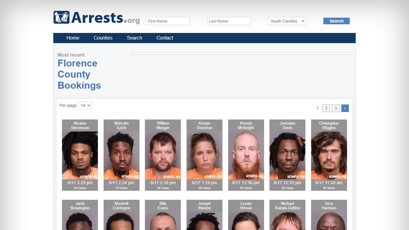 Florence County Arrests and Inmate Search